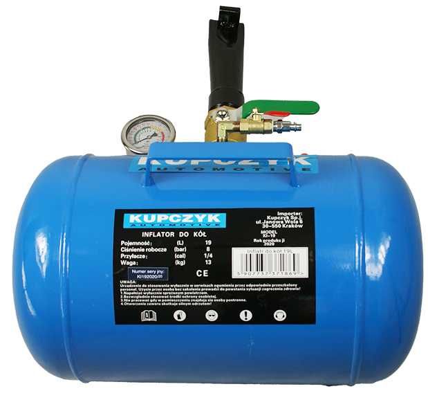 Inflator zbiornik ciśnieniowy uderzeniowe pompowanie 19l Kupczyk