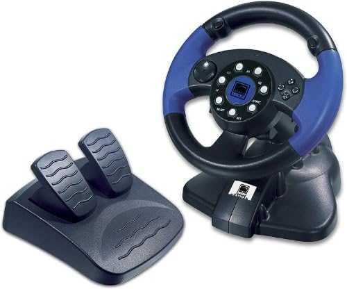 Volante e pedais (Speed-Link Blue Lightning Racing Wheel) Playstation2