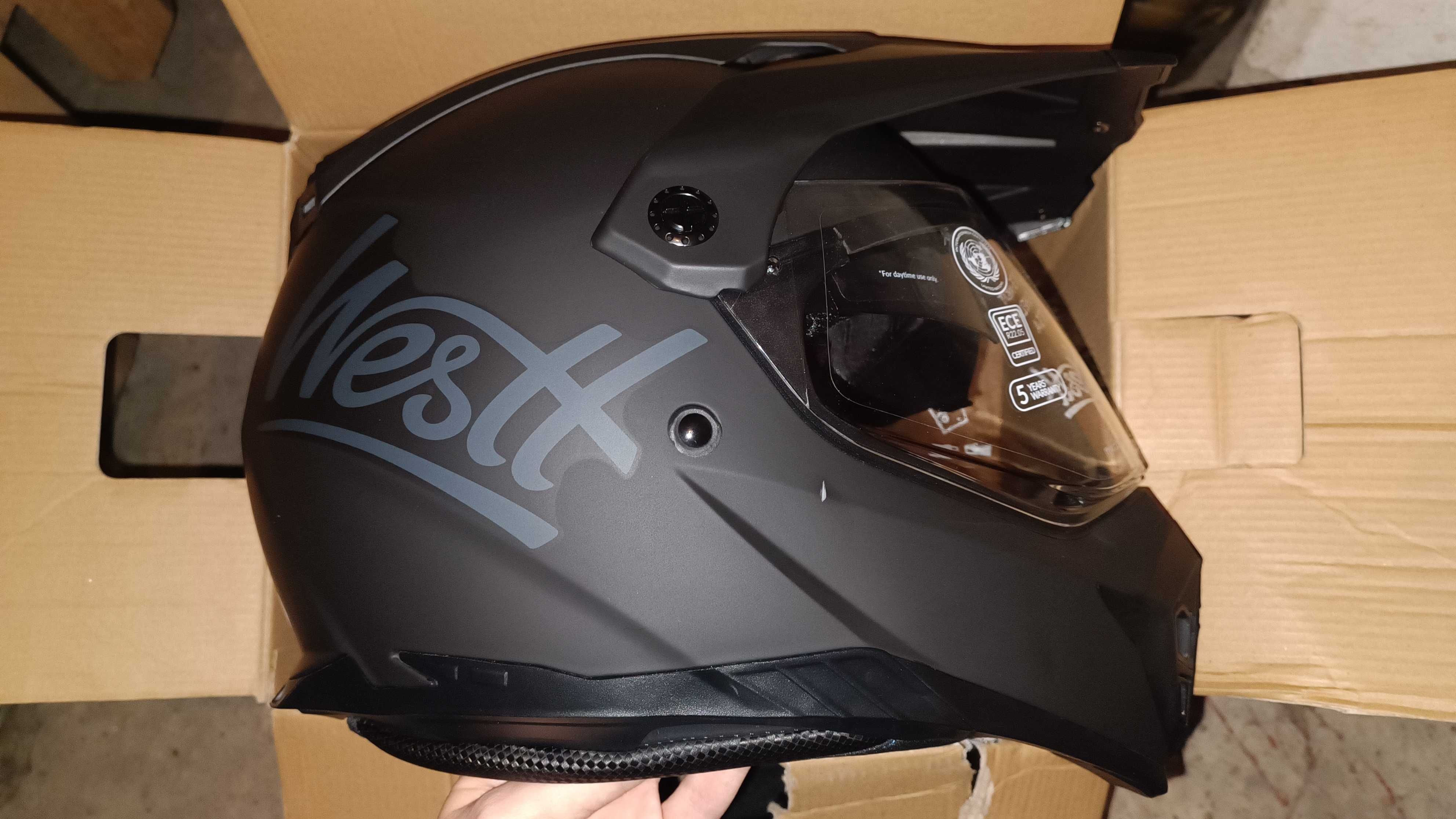 Kaski motocyklowe Motocross Westt Cross X czarne (nowe, folia)