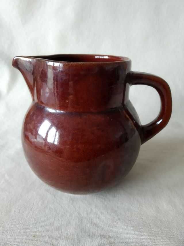 Stary dzbanek wazon ceramiczny brązowy 1 litr