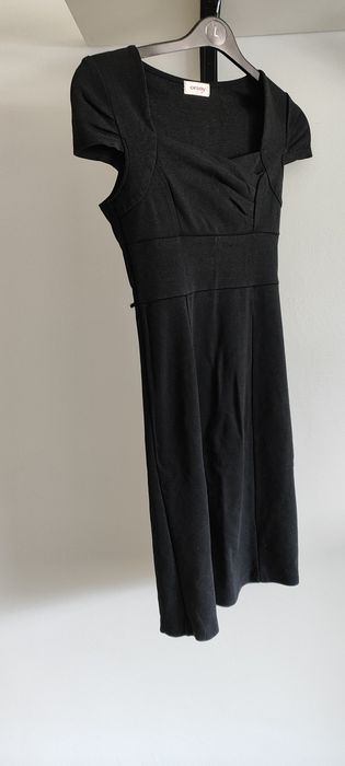 Czarna dopasowana sukienka XS 34 S 36 orsay