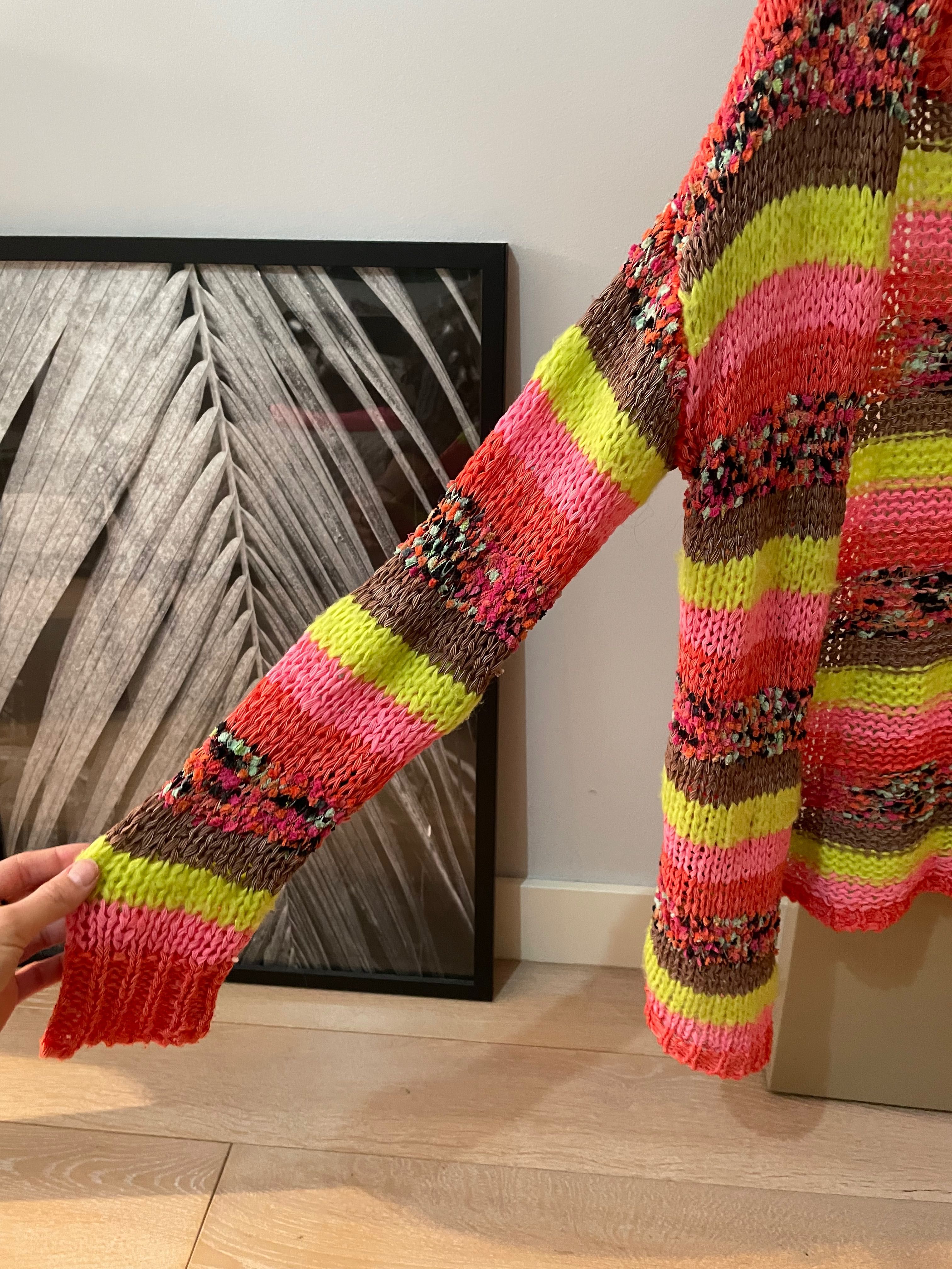 River Island kolorowy sweter neon XS S M