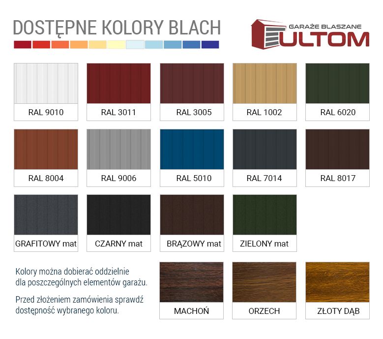 Garaż blaszany z profili  blaszak 5x5 drewnopodobny