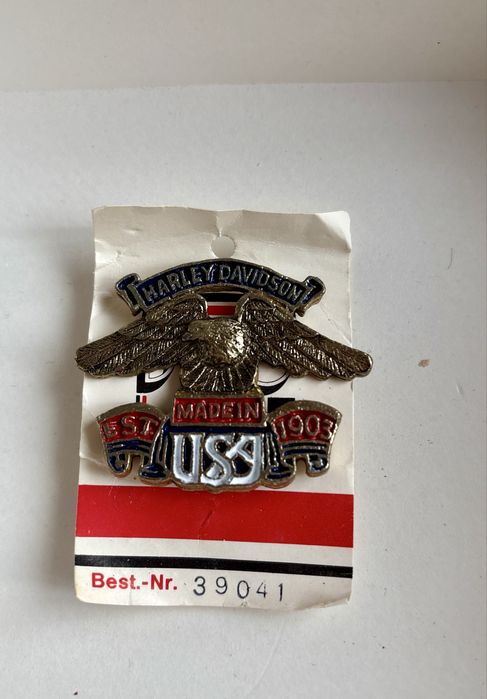 przypinka/ naszywka motocyklowa vintage Harley Davidson