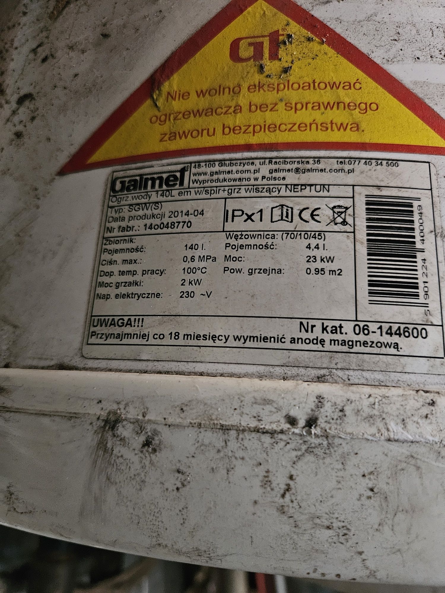 Bojler zasobnik na wodę 140 l