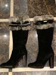 Зимние сапоги Casadei, оригинал р.37(7.5) с натуральным мехом шиншиллы