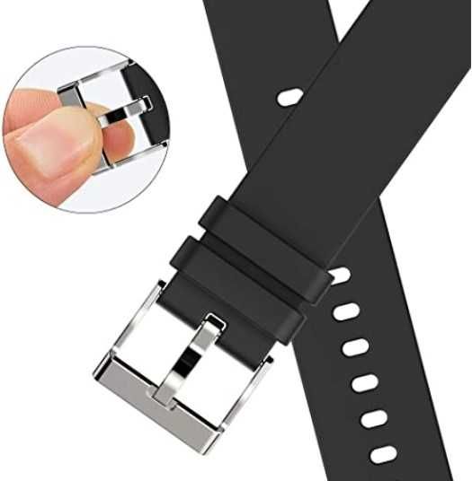 Nowy silikonowy pasek opaska smartwatch 20mm czarny