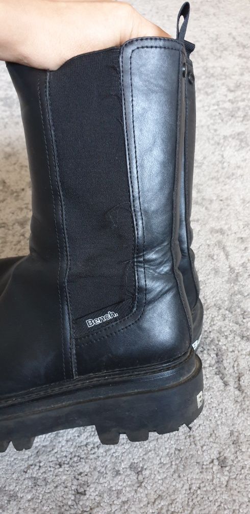 Kozaki na grubej platformie botki buty wysokie
