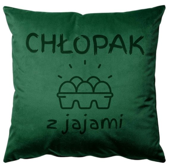 Poszewka welurowa + poduszka Zabawny Prezent Chłopak z Jajami