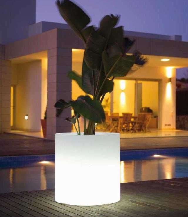 Vaso plastico com luz