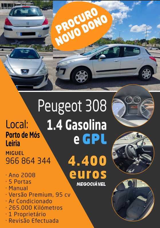 PEUGEOT 308 em bom estado GPL