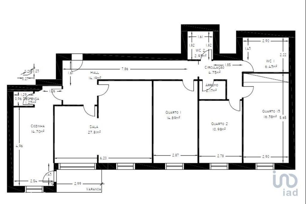 Apartamento T2 em Caminha (Matriz) e Vilarelho de 110,00 m2