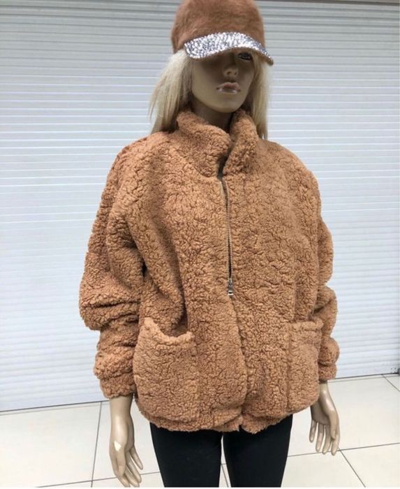 Nowa bluza miś futerko, z kieszeniami, rozpinana, kurtka, oversize