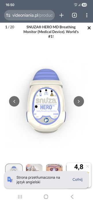 Monitor oddechu dla niemowlaka.