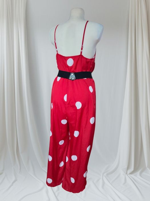Zjawiskowy czerwony kombinezon w grochy Shein Lato w stylu retro