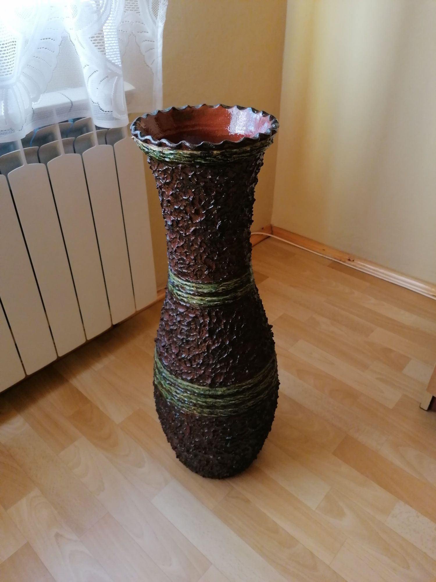 Duży wazon PRL brązowy wysoki