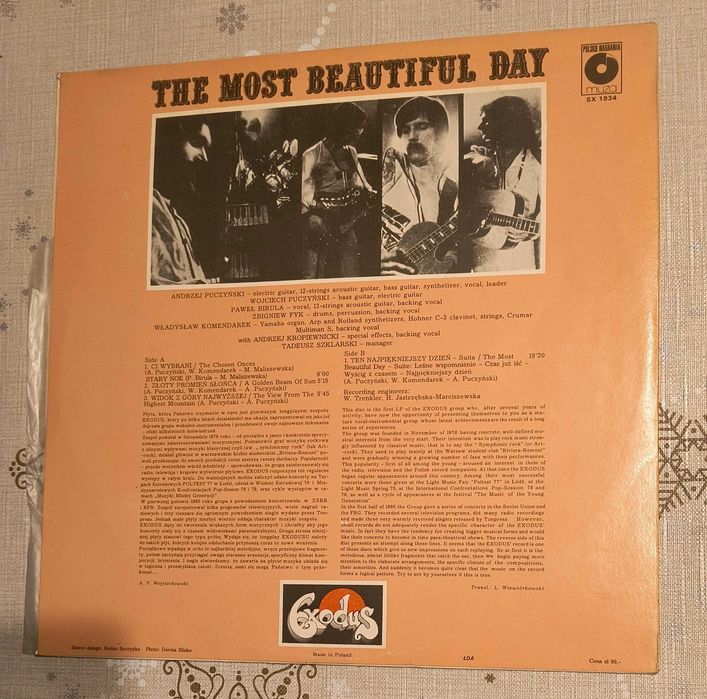 Exodus The most beautiful day Winyl Płyta Winylowa