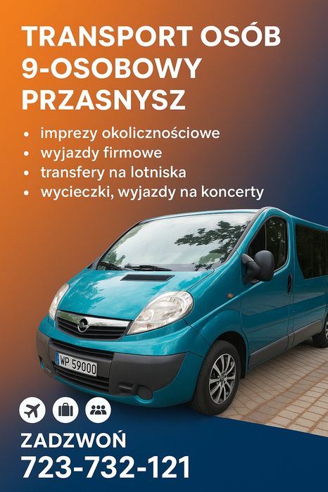 Przewóz Osób 8+1 Transport Imprezy, Wesela