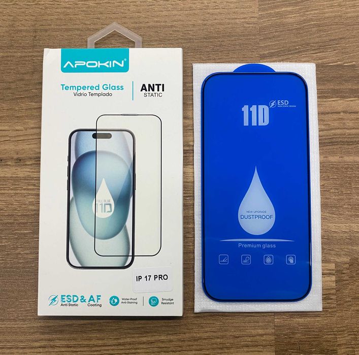 Película vidro temperado completa iPhone 17/17 Air/17 Pro/17 Pro Max