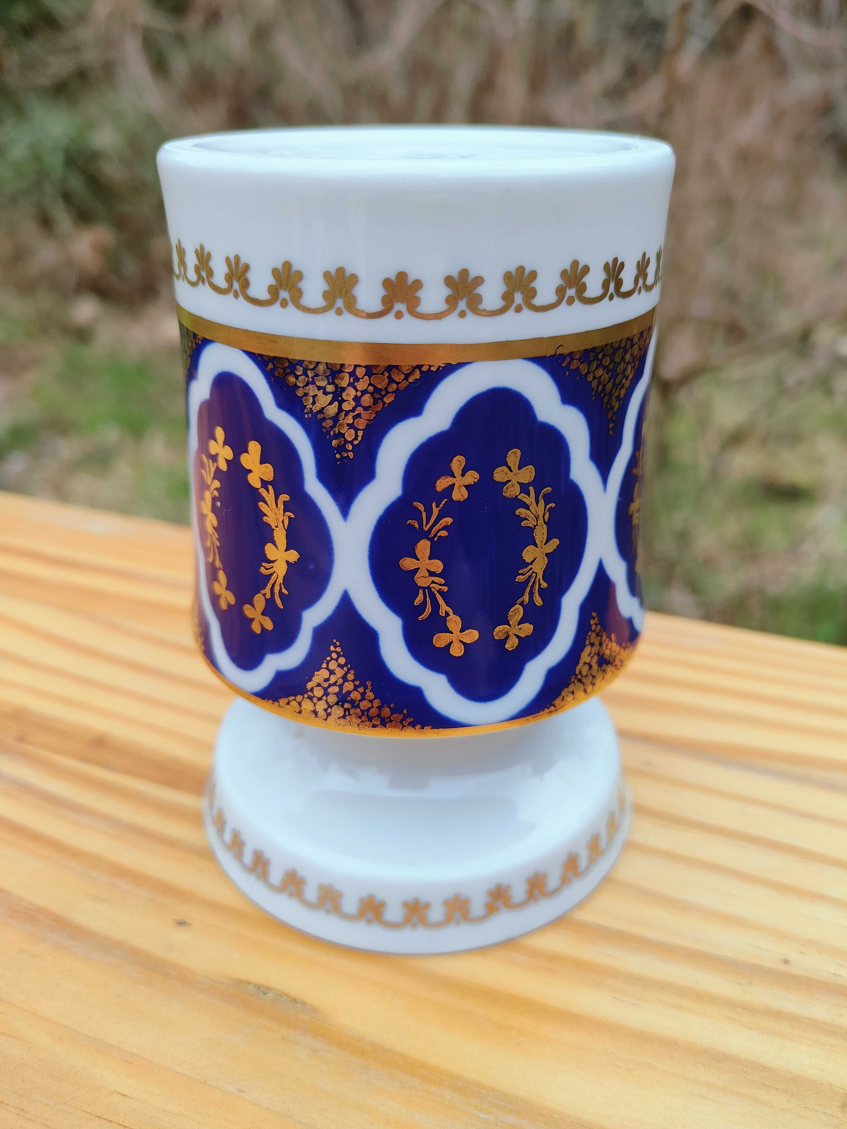 Wazonik biało-kobaltowy - 11,5 cm - Unterweissbach