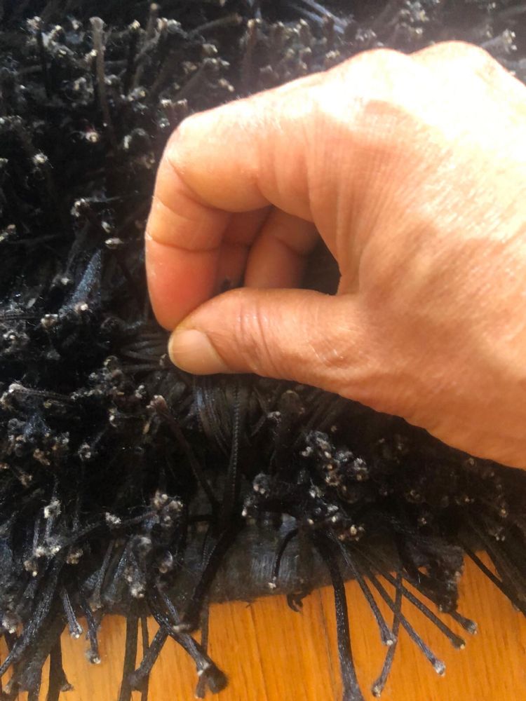 Conjunto 3 tapetes de pelo pretos