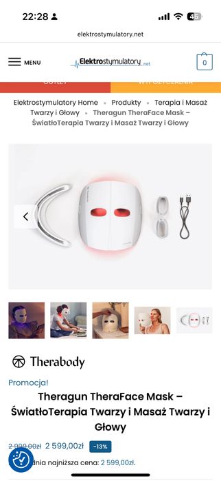 Maska LED Therabody TheraFace Mask