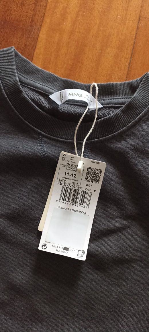 Sweat-shirt 11-12 anos,  nova com etiqueta da Mango só 5€