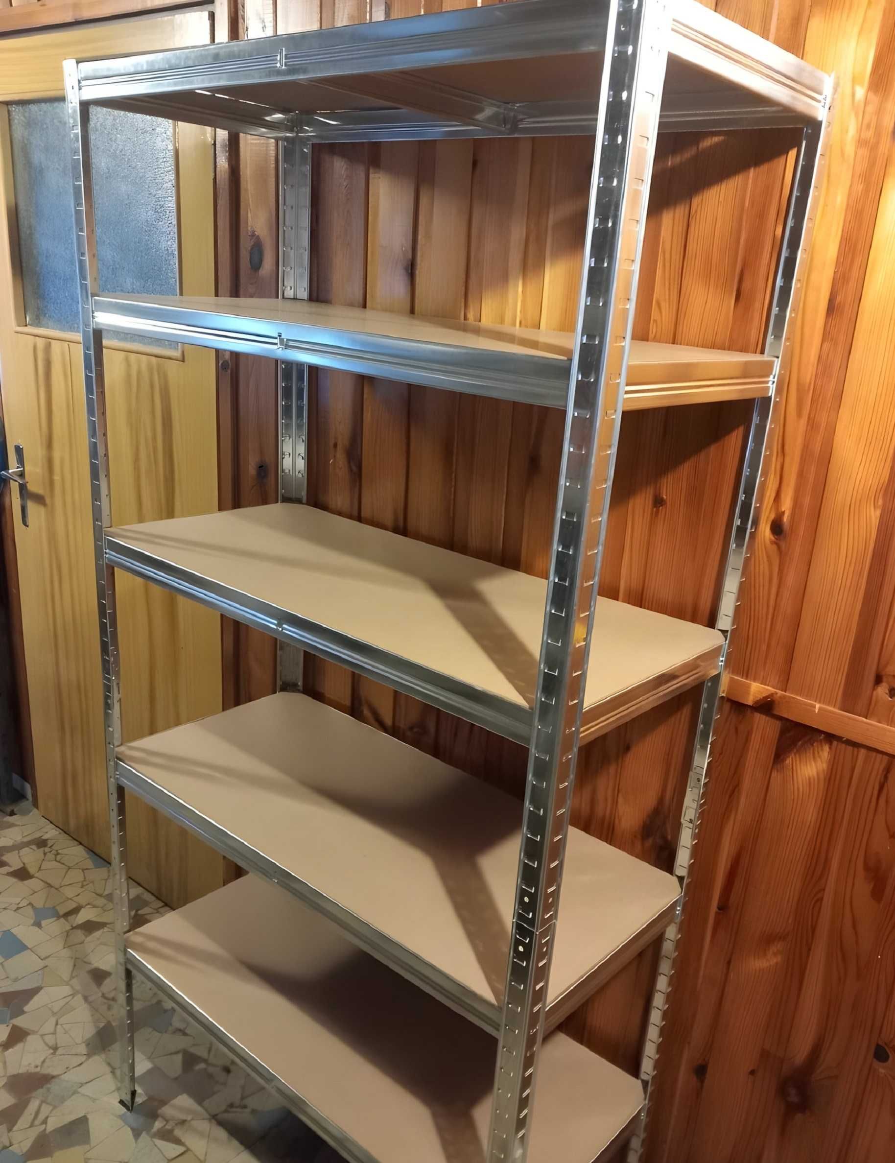 Металевий стелаж  180×90×40, 5 полиць мдф, 875 кг, без болтів