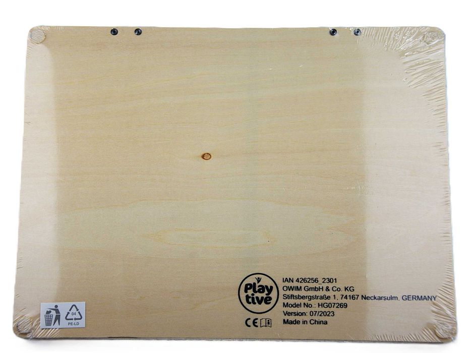 Drewniany laptop edukacyjny dla dzieci, tablica magnetyczna, Playtive.