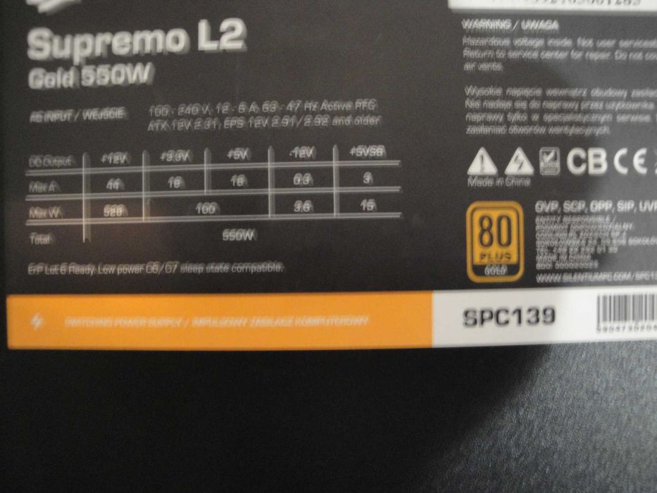 Zasilacz komputerowy Silentiumpc Supremo L2 550W 80+Gold