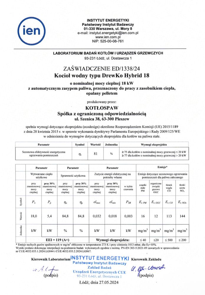 Kocioł Hybrydowy*Kotłospaw DrewKo Hybrid*18 kWDrewno*Pellet*Dotacja !!