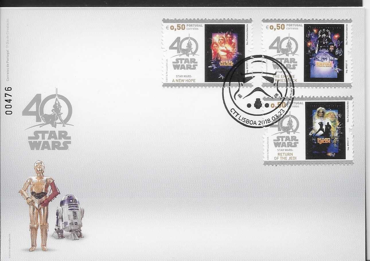 GUERRA DAS ESTRELAS 40 ANOS - FDC numerado e com carimbo primeiro dia