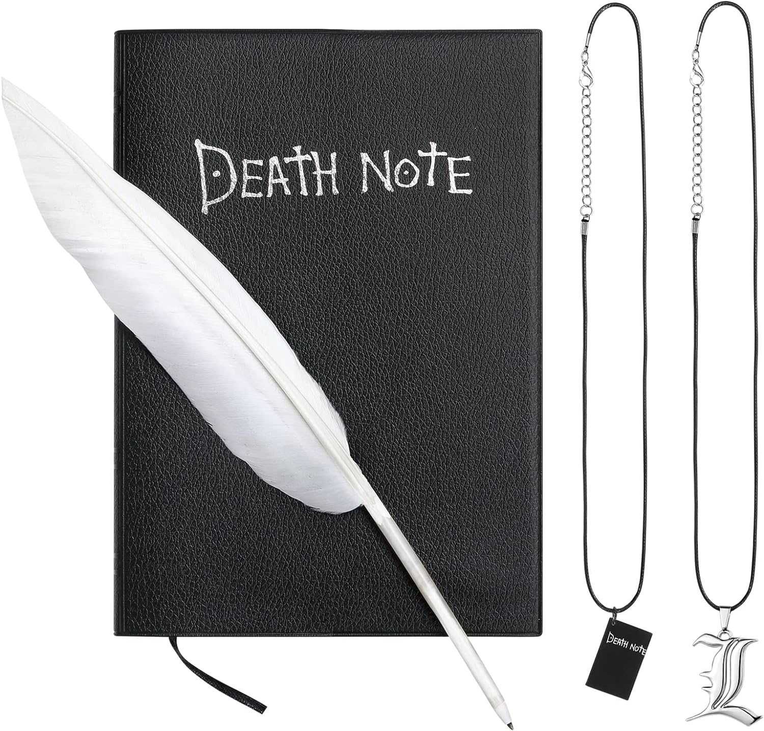 Death Note caderno + pena + 2 colares + marcador - NOVO ENVIO GRÁTIS