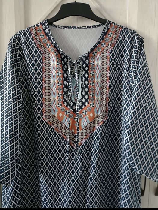 Tunika sukienka w stylu indyjskim  granat  rozmiar XL-XXL stan bardzo