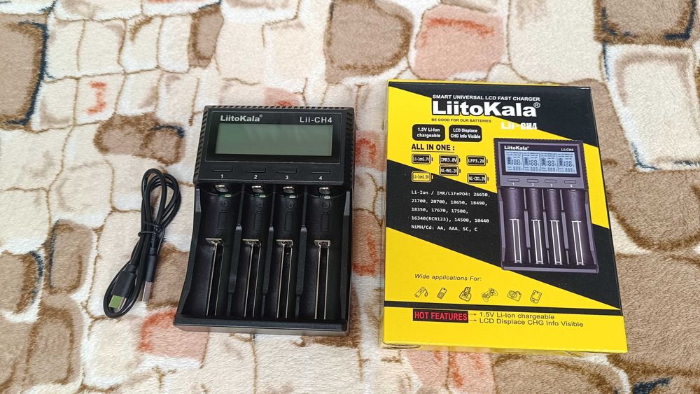 LiitoKala Lii-CH4 18650 26650 21700 АА зарядка батарей акумуляторів