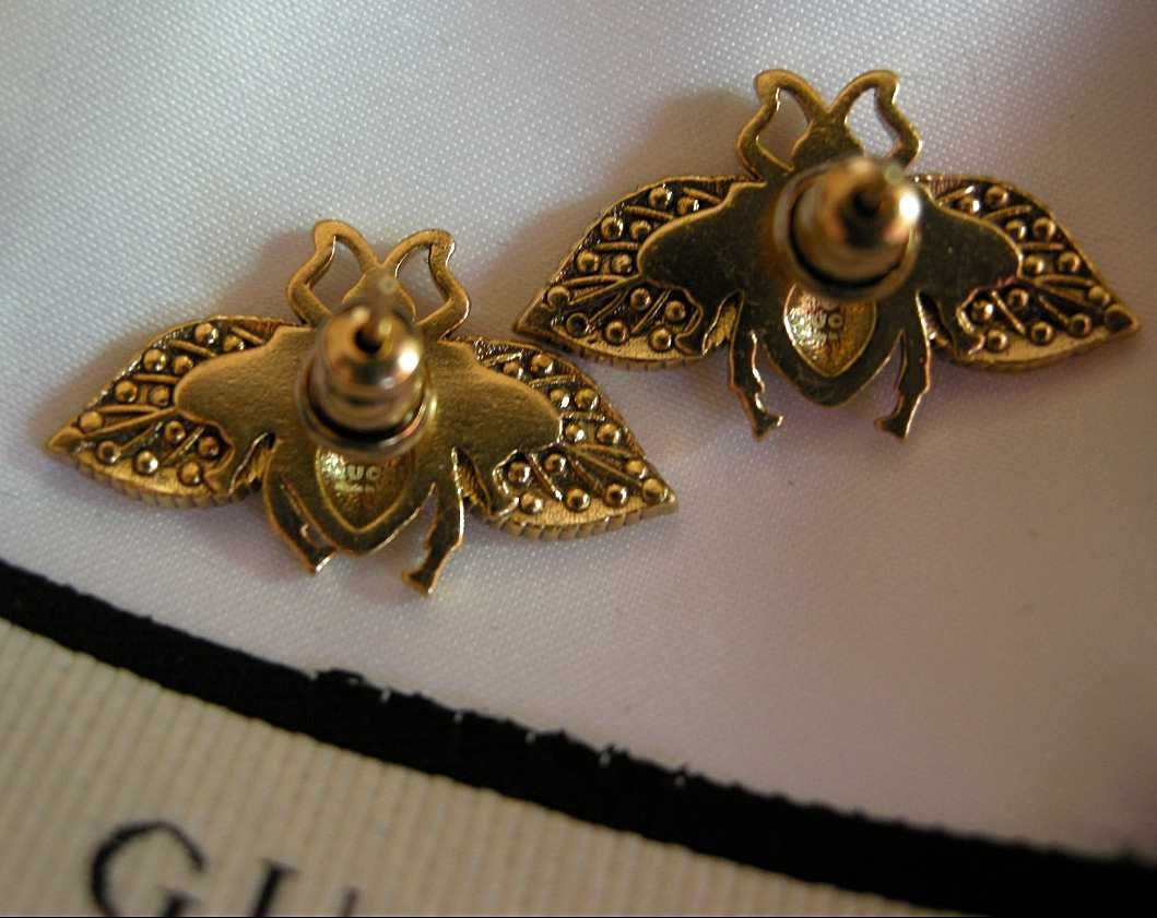 Gucci Fly Bee brass Earring kolczyki pszczółki