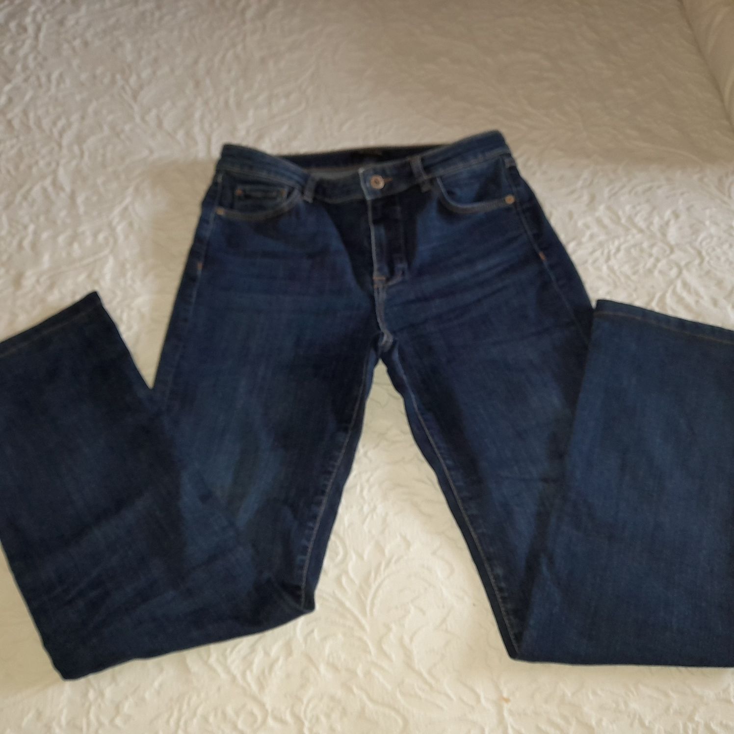Calça ganga azul escuro regular fit Massimo Dutti - como novas