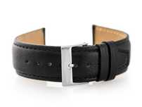 Pasek Skórzany Do Zegarka W26 - Premium - Czarny - 24Mm