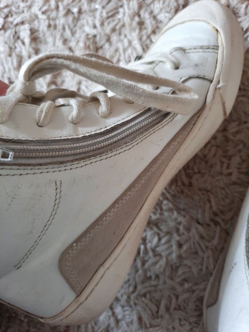 ZARA buty skórzane botki r 33 21,5 cm jesienne beżowe