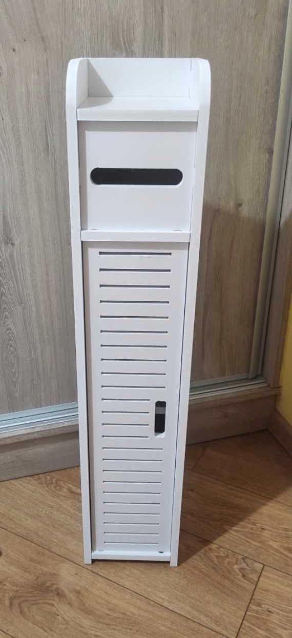 Szafka łazienkowa regał ażurowy półka na papier 80cm biała