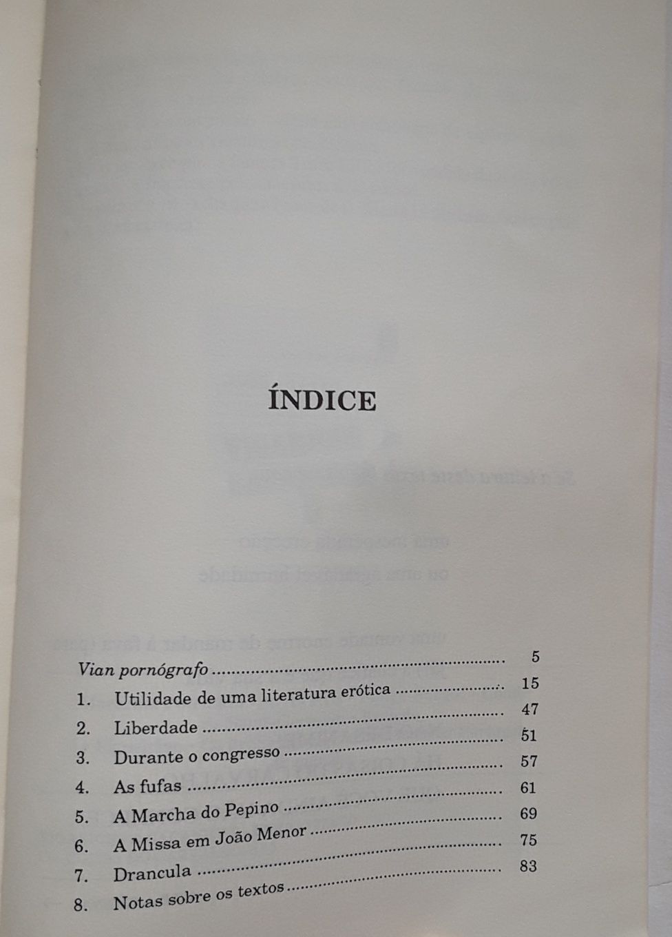 Livro: Escritos Pornográficos, de Boris Vian, ano 1988