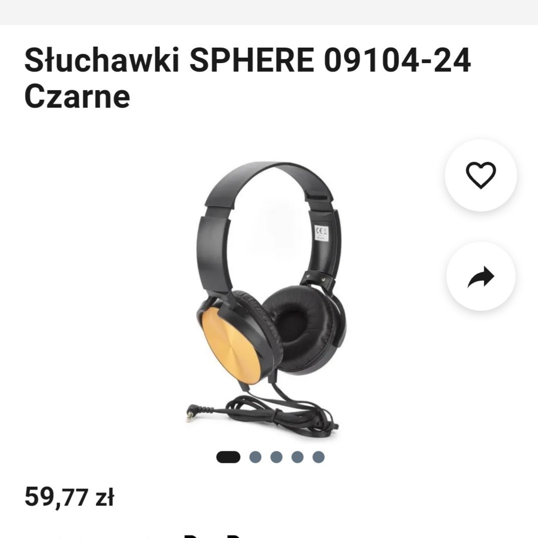 Słuchawki przewodowe NOWE Sphere NIEużywane sprzęt elektronika gadżet