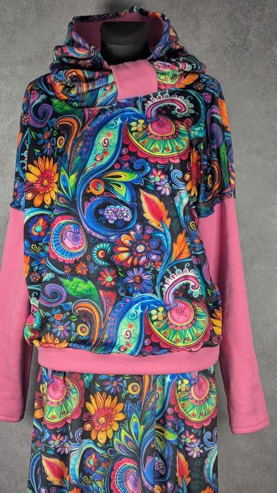 Auri Lili nowa bluza welurowa oversize Guna super wzór S/M