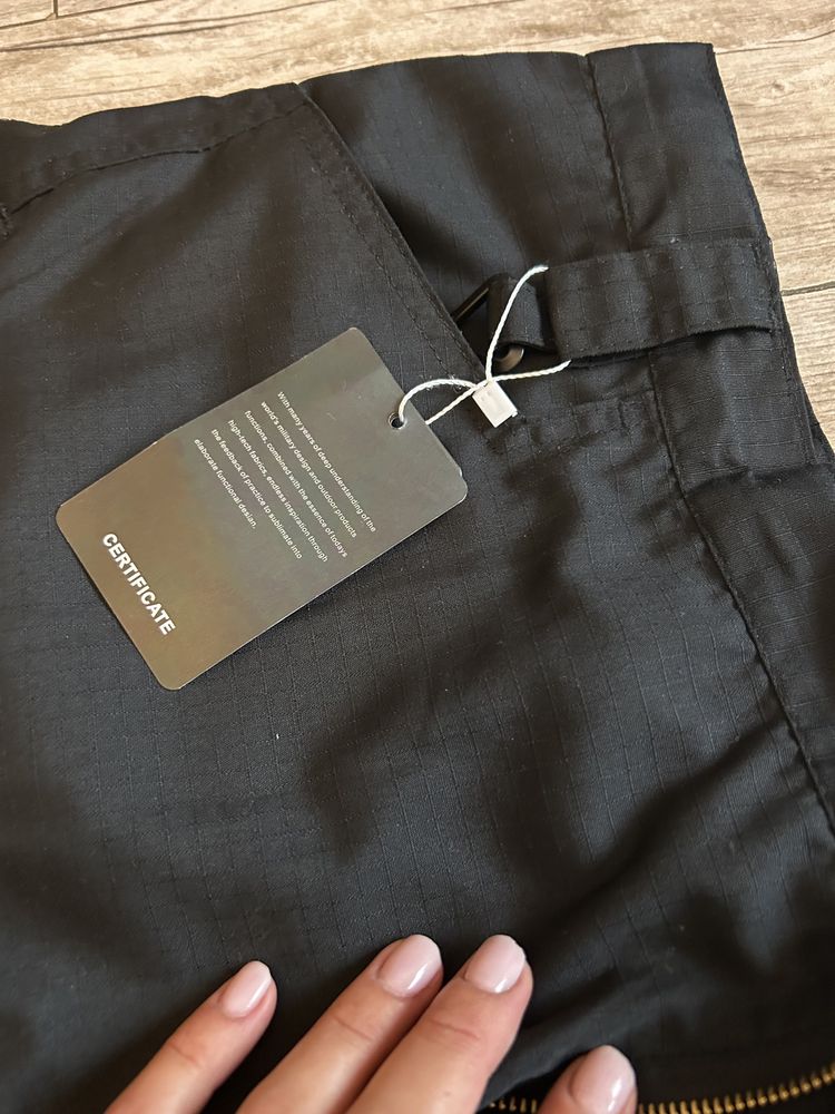 Spodnie robocze czarne męskie kieszenie duży rozmiar