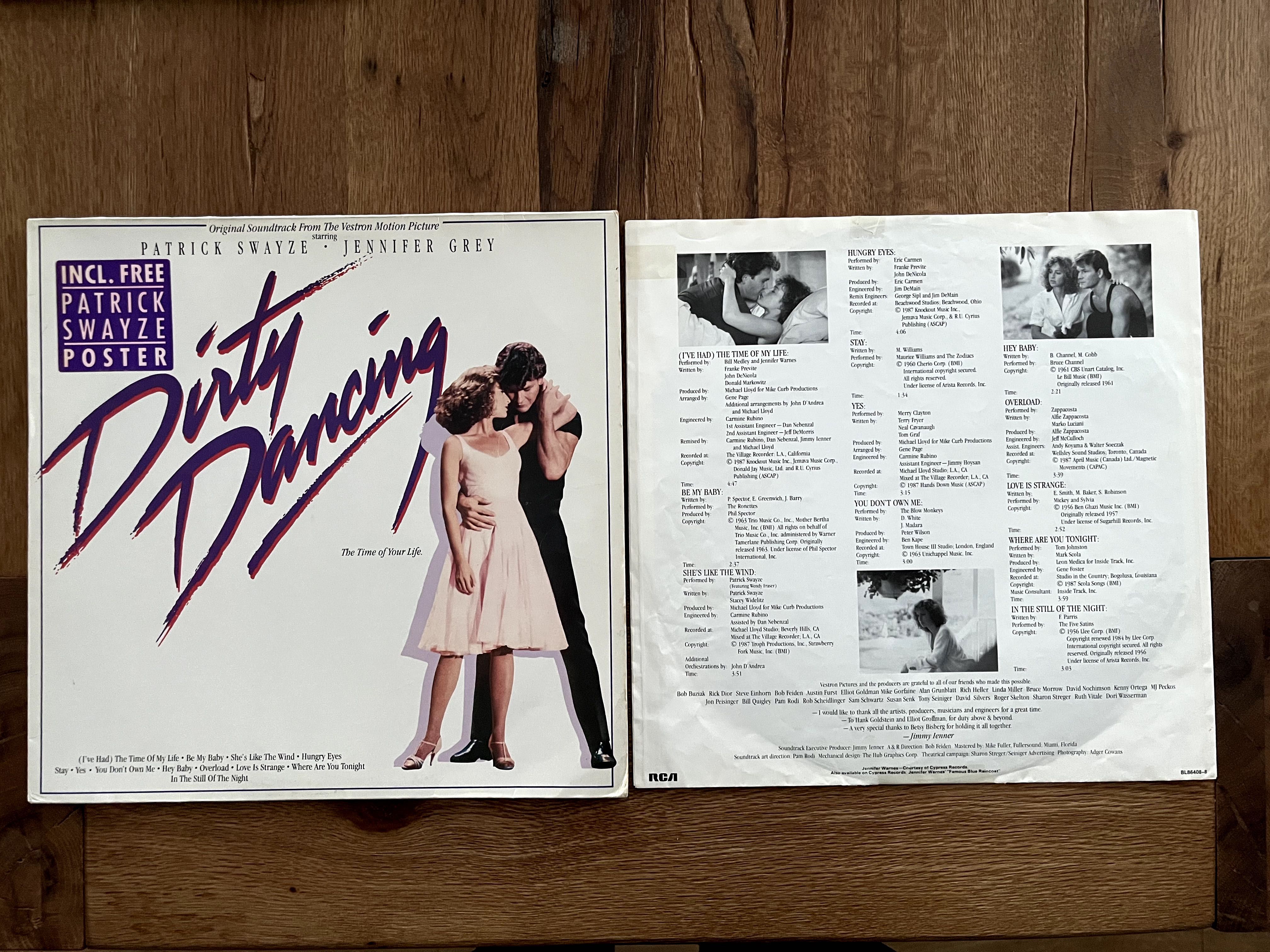 Dirty Dancing vinyl winyl Patrick Swayze Grey Rock & Roll Pop 1987 r.