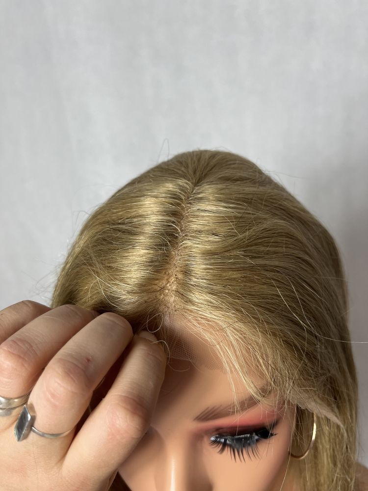 Peruka włosy naturalne miodowa długa tanio