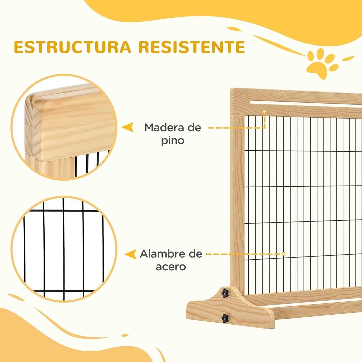 ENVIO GRÁTIS - Barreira Madeira extensível 104-183x36x69cm, cerca