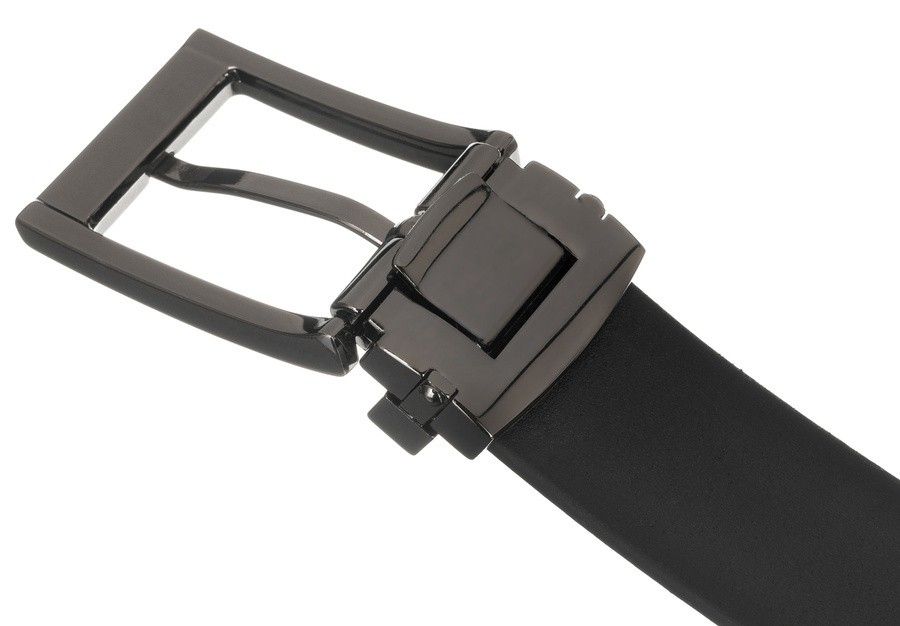 skórzany, wąski pasek męski z klasyczną klamrą - peterson 95