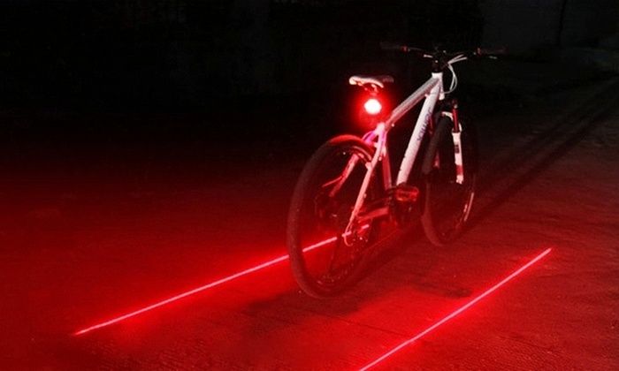 Задний вело габарит 5 LED с лазером на велосипед моргалка фонарь стоп