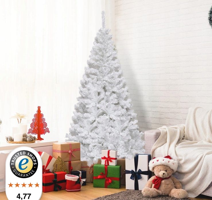 Sztuczna choinka biała ze stojakiem 150cm